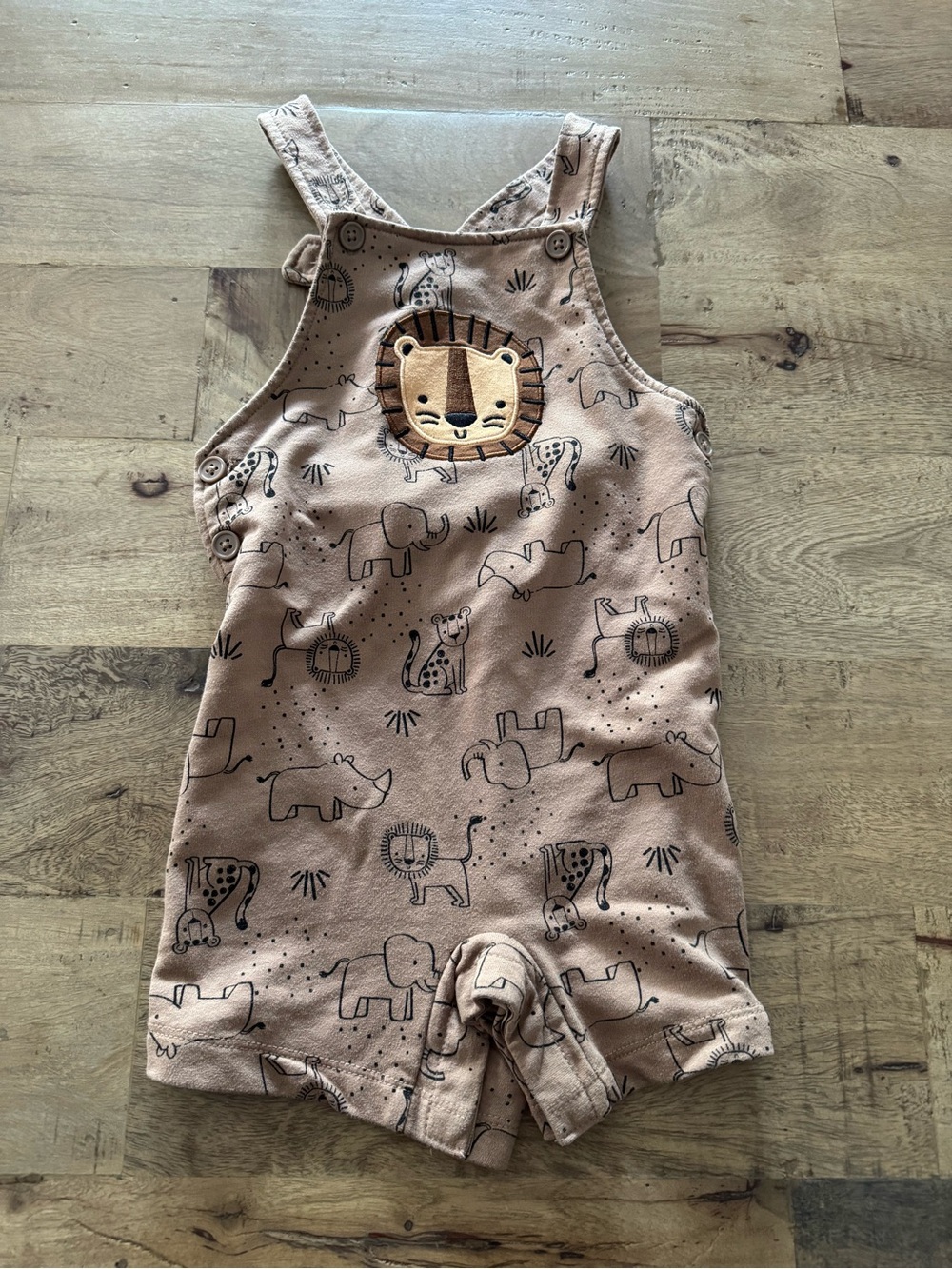Pekkle Baby Safari Lion Applique Romper sz 24 months novelty summer
